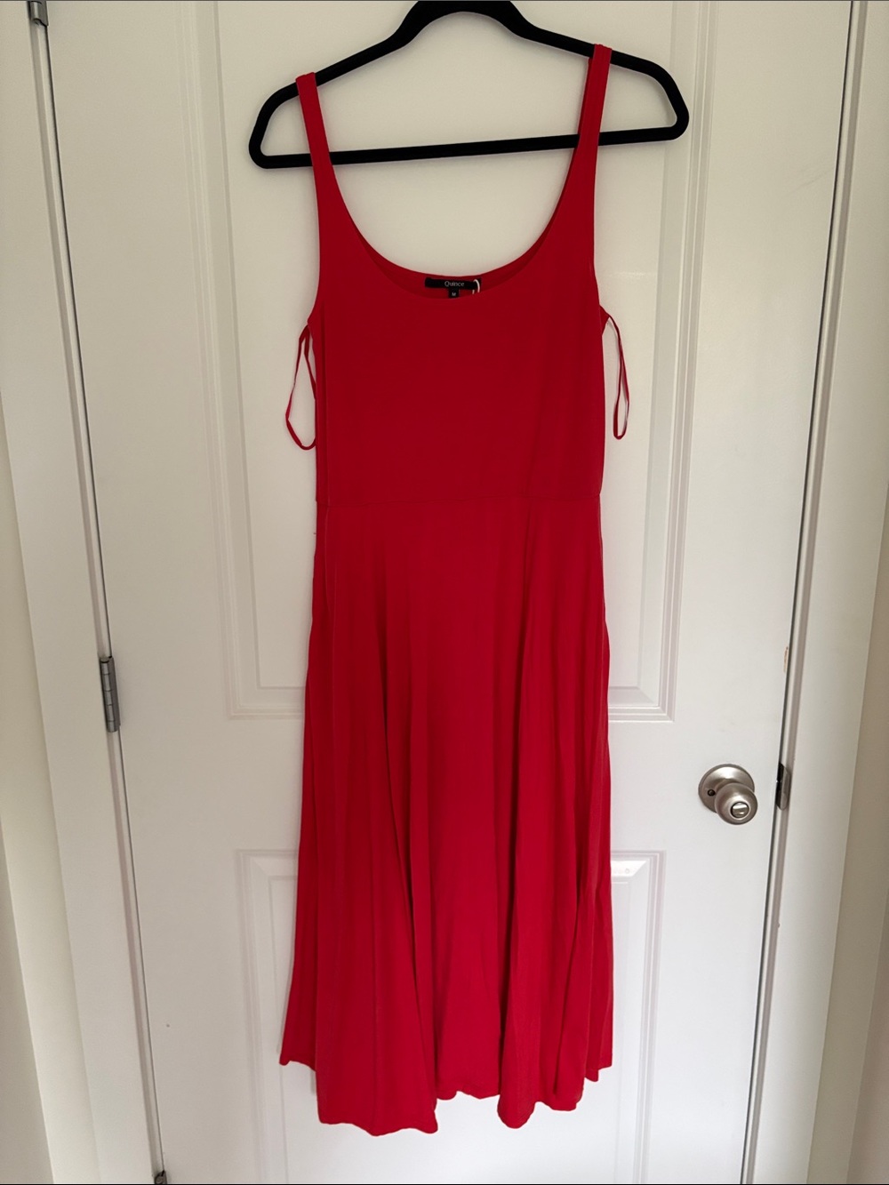 Quince Red Midi Tank Dress with Scoop Neck